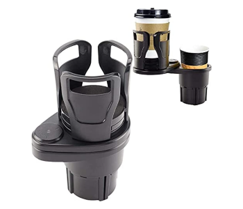 Multifunctional Car Cup Holder Expander Tray With Rotating Base 2 In 1 in KSA