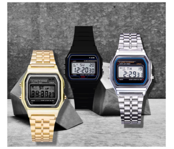 CS15 Vintage Smart Analog Digital Square Watch - Gold in KSA