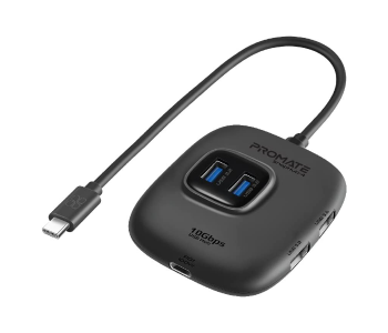 Promate 5-in-1 100Watts Compact Design Type-C USB Hub - Black in OMAN