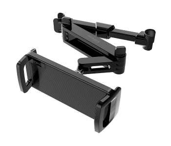 Promate Adjustable Secure 360 Degree Rotating Multi-Positioning Aluminum Arm Anti-Slip Silicone Pads Car Tablet Holder For 4-Inch To 11-Inch Tablet - Black in OMAN