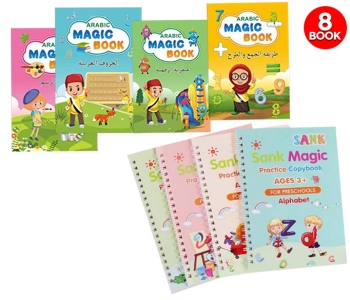 FN-Sank Magic 4 Piece Practice Copybook For Kids With Pen-A + Arabic Magic Copybook Tracing Practice Kit Preschool For Kids in OMAN