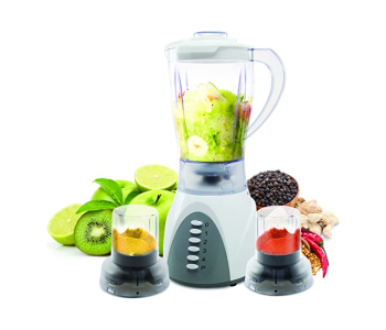 Express Delivery - Clikon CK2661 3 In 1 400Watts Copper Motor 6 Speed Setting 1.5 Litre JAR Capacity Blender - White and Silver - ID 124913