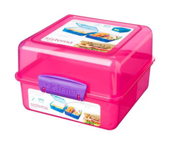 Express Delivery - Sistema 1.4Litre Lightweight Lunch Cube Lunch Box - Pink - ID 124674