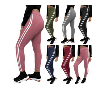 4242 Set Of 4 Striped Casual High Waist Full Length Thick Warm Cotton Knitted Long Leggings Stretch Pants For Women in KSA