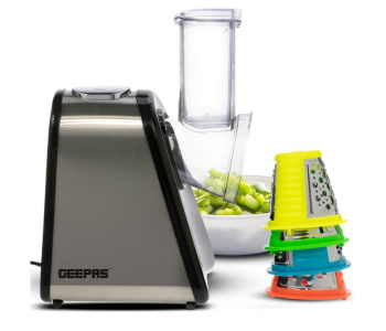 Geepas GSM63022UK 200Watts Stainless Steel 4 In 1 Electric Salad Maker - Grey in UAE