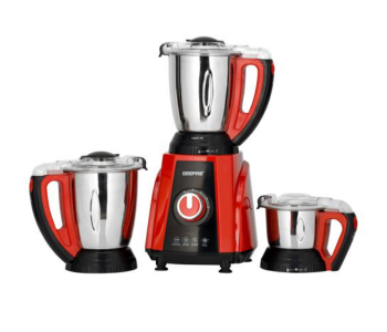 Geepas GSB44040 1.5Litre 750Watts 3-in-1 Mixer Grinder - Red And Silver in UAE