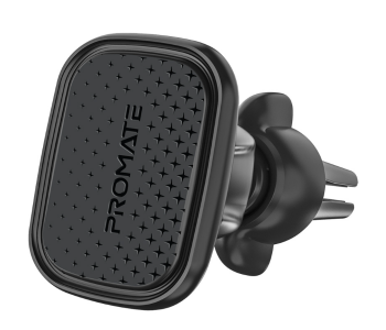 Promate 360-Degree Rotatable Universal Cradleless AC Vent Magnetic Car Phone Holder With Anti-Slip Grip And Metal Ring Plate - Black in OMAN