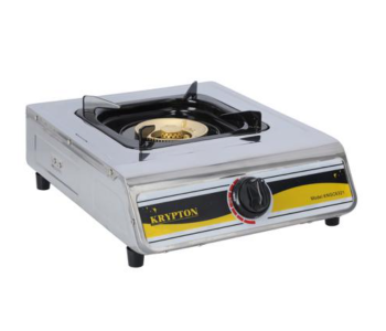 Krypton KNGC6321 Single Burner Auto Ignition System Stainless Steel Gas Cooker - Silver in UAE