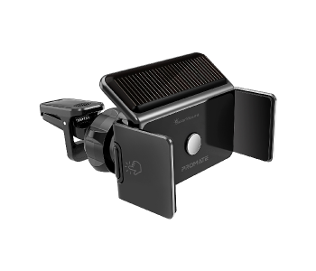 Promate Auto Clamping 360 Degree Rotation Solar Powered Car Phone Holder - Black in OMAN