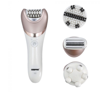 Geepas GLS86053 1400mAh LED Indicator Light Electric Hair Remover Set For Women - White in UAE