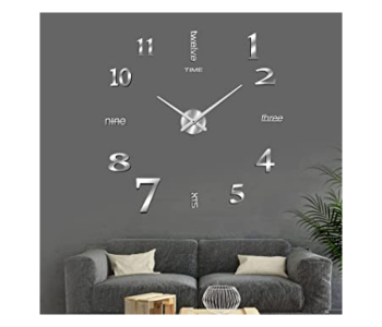 Generic 3D Wall Clock Mirror Wall Stickers Removable Self-Adhesive Art Decal Wall Clocks Home Decoration B in UAE