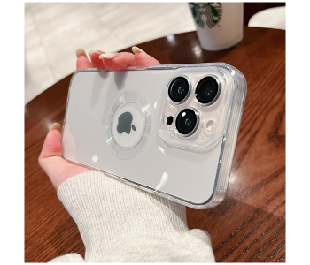 Express Delivery - Luxury Transparent Lightweight Plating Logo Hole Case Glass Camera Protector Cover for iPhone 13 Pro Max - ID 125104