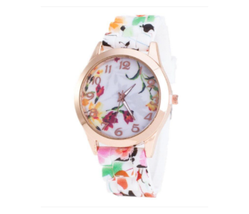 Express Delivery - Floral Dial Silicone Band Analog Watches for Women - ID 126473