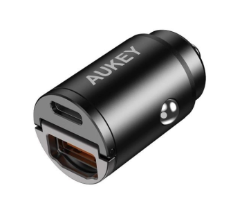 Express Delivery - AUKEY CC-A3 BK 30W Ultra Small 2-Port Car Charger - Black - ID 127787