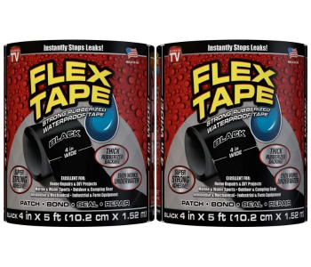 2 Piece Rubberized 4''x5' Waterproof Flex Tape For Emergency Quick Water Leak Repairing in KSA
