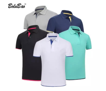 Set Of 4 Polo Unisex Classic Cotton Short Sleeve Homme Breathable T-Shirt - Large in KSA