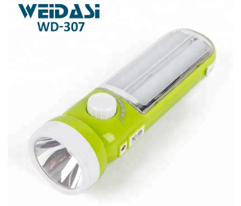 WEIDASI 307D 2 IN 1 Rechargeable Led Work Flashlight Emergency Torch in KSA