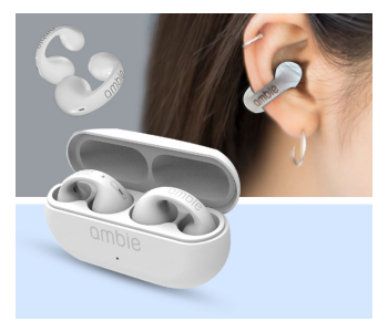 Ambie Sound Earcuffs 1:1 Ear Earring Wireless Bluetooth Earphones - White in UAE