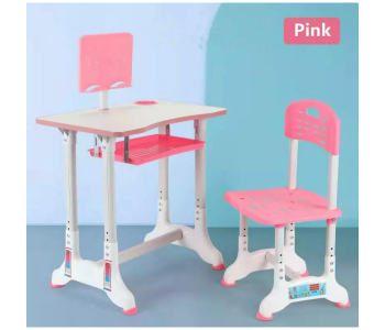 Express Delivery - Vavas 70 X 45cm Kids Study Table With Chair For Girls - Pink And White - ID 128049