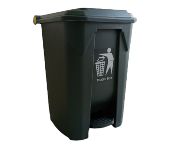 Express Delivery - Industrial Plastic Waste Bin 50 Liter With Lid And Pedal - Grey - ID 128032