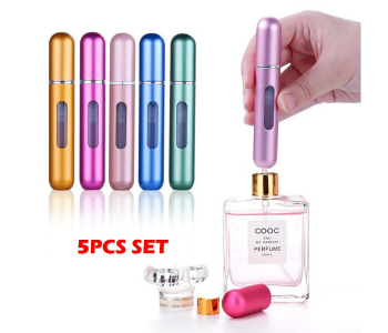 Express Delivery - Sari 5ml Mini Perfume Refillable Spray Bottle Travel Atomizer 5 Pcs Packs Random Colors  - ID 128001