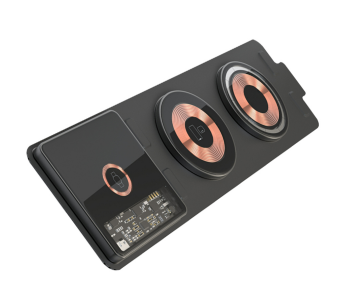 Express Delivery - Trands WC5675 Glassy Series 3 in 1 Foldable Charge Smartphone, Smart Watch And Earbuds Wireless Fast Charger - Black - ID 128009