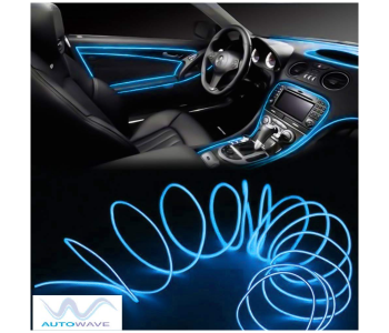 Pack Of 2 New Spider Neon Ambient Car Cold Light Line 2 Meter - Blue in KSA