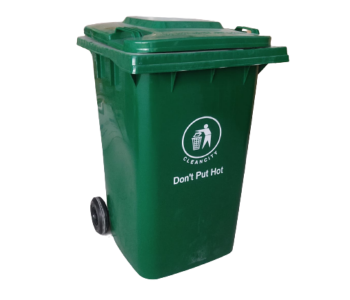 Express Delivery - Industrial 360 Liter 2 Wheeled Without Pedals Waste Bin - Green - ID 128033