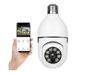 Generic Bulb Lamp Camera 1080P Wifi IP PTZ IR Night Vision Home Security Auto Tracking Video Surveillance Camera - White in KSA