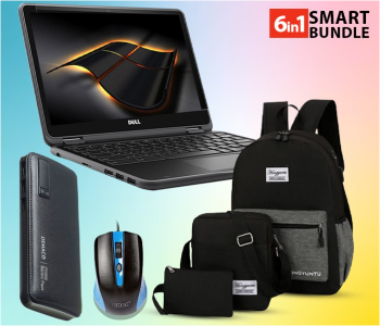 Dell ChromeBook 11 Intel Celeron 2GB Ram 16GB SSD 11.6 Inch Display Refurbished - Black + Set Of 3 Pieces Laptop Backpack Unisex + Generic Demaco Super Power Bank 20000mAh - White + Enet Wired Optical USB Mouse - Black in OMAN