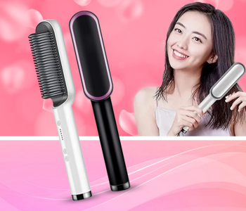 Professional Hair Straightener Tourmaline Ceramic Hair Curler Brush Hair Comb Straighteners Curling Hair Iron Hair Styler Tool-A + Professional Hair Straightener Tourmaline Ceramic Hair Curler Brush Hair Comb Straighteners Curling Hair Iron Hair Styler Tool-B in OMAN