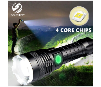 P90 Super Light Rechargeable Led Zoomable Flashlight Aerospace Aluminum Alloy in UAE