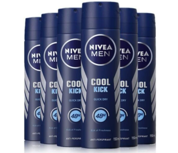 Nivea 150ml Cool Kick Deodorant Spray For Men- Pack Of 6 in UAE