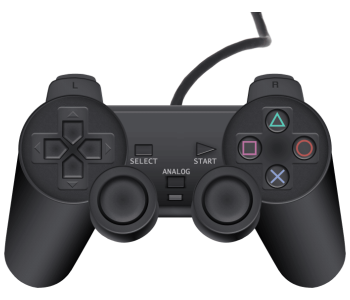 DualShock 2 Analog Generic Wired Controller - Black (PS1 / PS2) in KSA