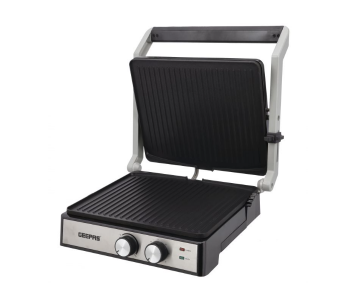Geepas GGM36539 Stainless Steel Temperature Control Cool Touch Handle Non-Stick Cooking Plate Panini Press Grill Maker-Black in UAE