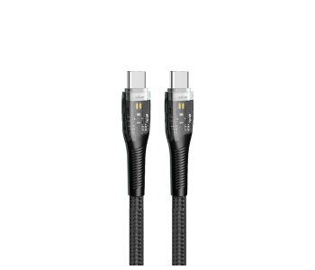 Express Delivery - Trands TR-CA696 Multi-layer Shielding Reliable Conductivity and Stable charging 100W Type-C-Cable -Black - ID 129834