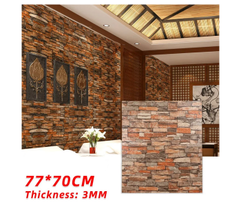 Express Delivery - GTC 22000992 Premium Quality 3D Tiles Brick Wall Stickers Self-Adhesive Waterproof Foam Wallpaper -Brown - ID 130037