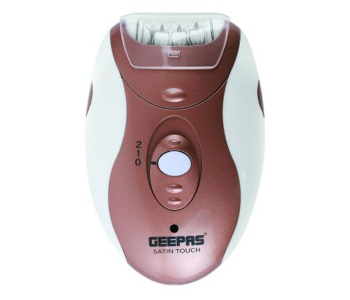 Geepas GH86065 Detachable Blade Led Display Cord And Cordless Rechargeable 2 Speed Epilator Set-White And Bronze in KSA