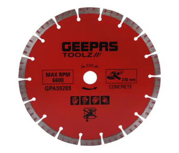 Geepas GPA59205 Segmented Concrete 22.2 Mm Bore Fast And Steady Cutting Disc- Red in UAE