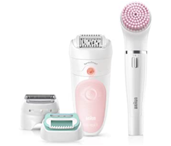 Braun SES5875 Epilate Shave Trim Cleanse Cordless 5in1 Epilation Beauty Set-White in UAE