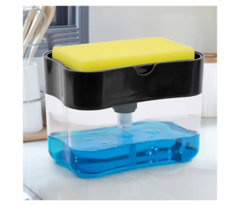 Express Delivery - GTC 22000980 Sponge Holder Countertop Dish Washing Soap Dispenser Caddy For Kitchen Sink -Black - ID 130049