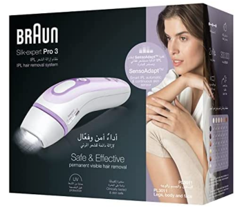 Braun PL3011 Silk-Expert Pro 3 Legs Body And Face Hair Removal Micro-Grip Tweezer Technology Waterproof Venus Smooth Razor -White And Lilac in UAE
