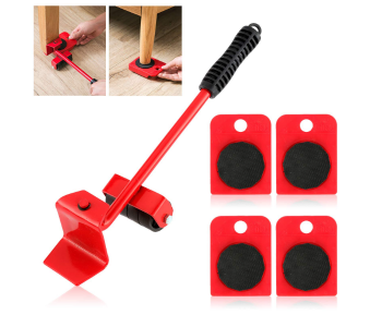 Express Delivery - GTC 22000999 Convenient Moving Tool Heavy Move 5Pcs Furniture Lifter Mover Tool Set -Red - ID 130030