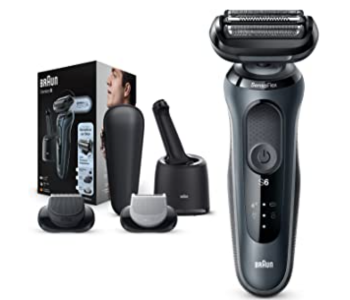 Braun SHAVER60-N7650CC Stainless Steel SensoFoil Blades Corded Li-Ion Battery Waterproof Wet And Dry Electric Shaver-Grey in UAE