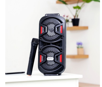 Geepas GMS11187 Rechargeable Portable Wireless Stereo Bluetooth Function Remote Control Speaker-Black in UAE