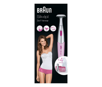 BRAUN FG1100 Battery Powered Cordless Stainless Steel 3 In 1 Trimmer For Women- Pink in UAE
