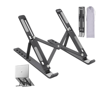 Express Delivery - GTC 22000978 Adjustable Foldable Portable Stand for Desk  Aluminum Laptop Holder Riser -Black - ID 130051