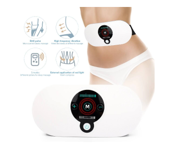 Express Delivery - GTC 22001000 USB Rechargeable Smart Fat Removal Machine Slimming Belt for Women Weight Loss -White - ID 130029