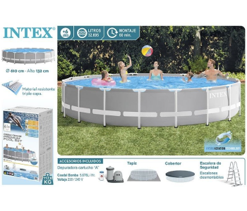 Express Delivery - Intex 28242 Durable And Refreshing Way to Beat The Heat Metal Frame Small Family Rectangular Swimming Pool Outdoor - ID 130150