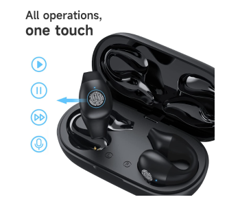 New Arrivals For Wireless Ear Clip Bone Conduction Headphones (Obsidian Black, LED Display) - ID 130786